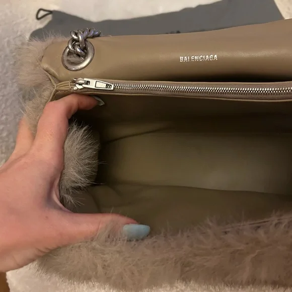 Balenciaga Crush Chain Faux Fur Bag - Picture 8 of 12